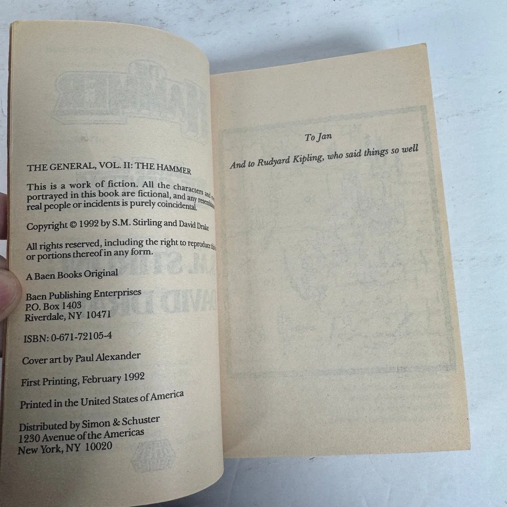 The Hammer S.M. Stirling David Drake 1992 First Printing Military Sci-Fi Baen‎